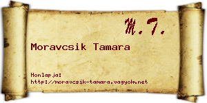 Moravcsik Tamara névjegykártya